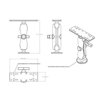 RAM Mounts Universal Marine Electronics Mount - C Ball - Image 3